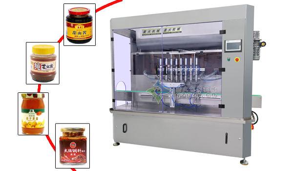 全自動辣椒醬灌裝機實拍