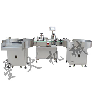 帶轉(zhuǎn)盤全自動圓瓶貼標(biāo)機(jī)